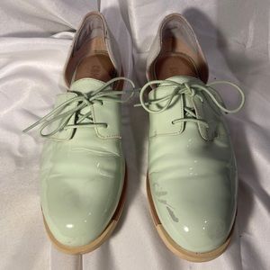 Camper Mint Green Flats With Side Cutouts